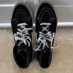 Vans Black & White High-Top Skate Sneakers